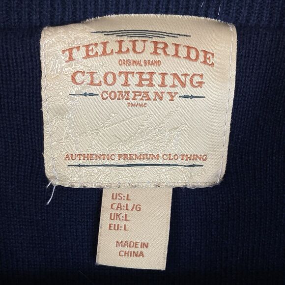 Telluride Clothing Company Men's Striped Pullover Sweater Cotton Size Large - Picture 5 of 5